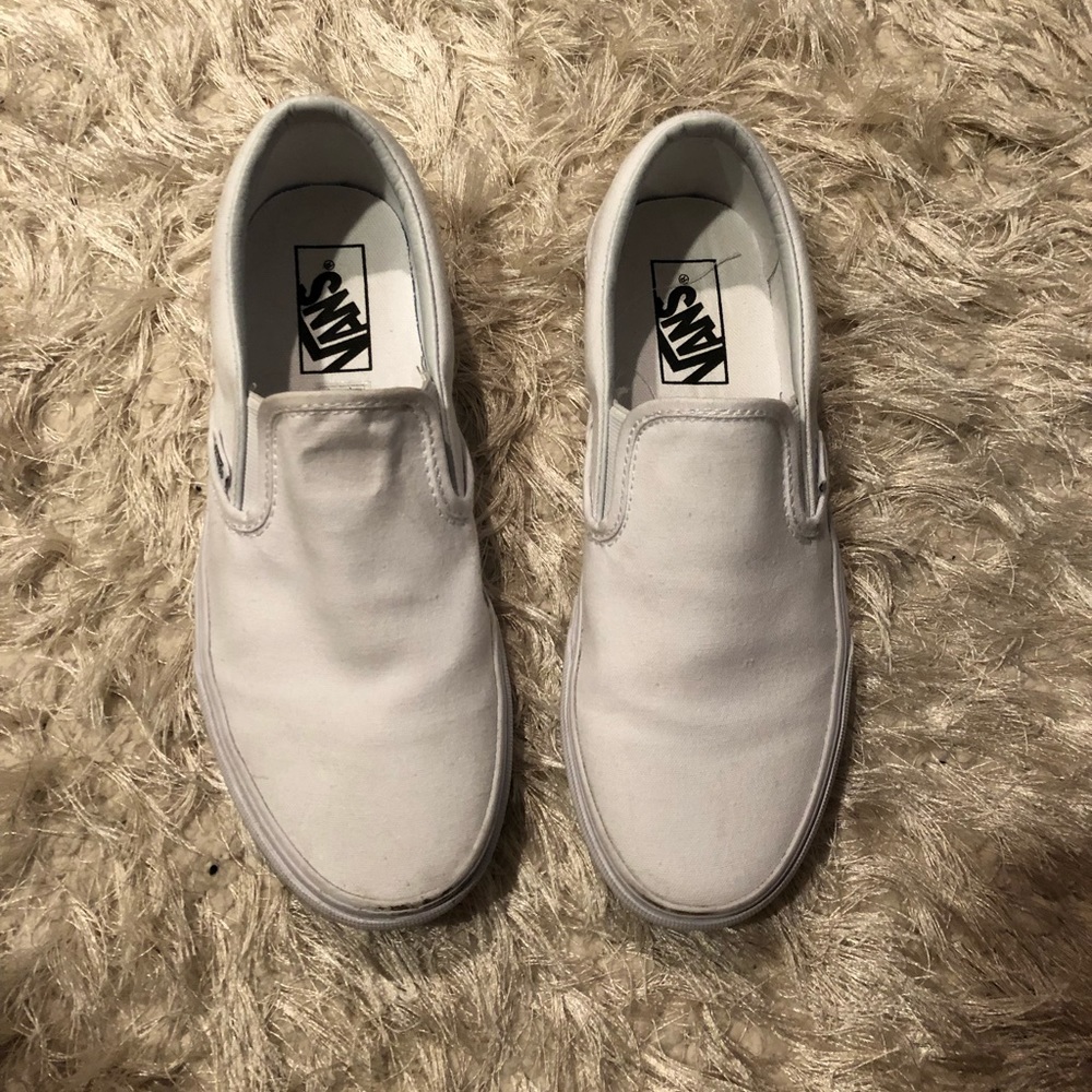 White Slip On Vans (size 8)